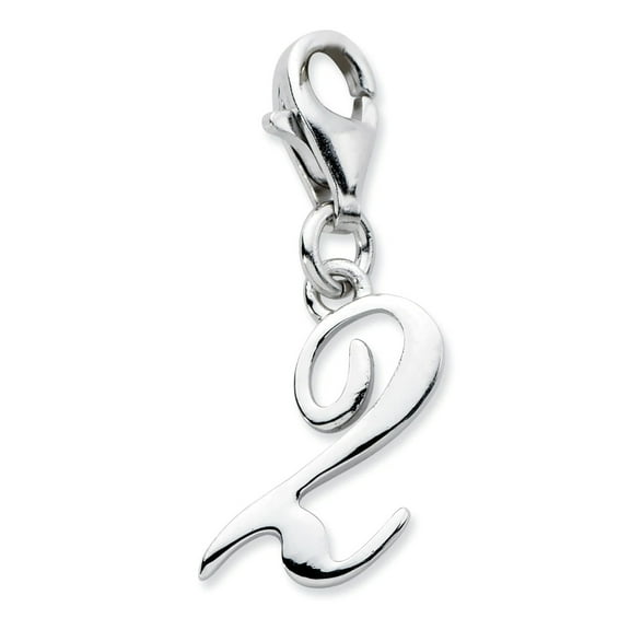 Sterling Silver Number 2 w/Lobster Clasp Charm QCC626N2