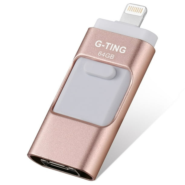 Mignova Mfi Certified 3 In Multi Functions Mobile Usb Iphone Flash Drive External Storage Memory Stick With Lightning Connector Compatible Weth Pc Ios Android System Rose Gold 64gb Walmart Com Walmart Com