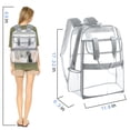 thumbnail image 2 of SANMADROLA Clear Backpack School Backpacks- Large Capacity Waterproof bookbag for School Work Travel,Gray, 2 of 7