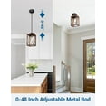 thumbnail image 4 of 2-Pack Farmhouse Pendant Lights - Wooden Grain Metal Hanging Fixtures with 48'' Adjustable Pipes for Kitchen Island & Dining Hall (ETL Listed), 4 of 8