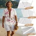 thumbnail image 6 of FOR U DESIGNS Cherry Blossom Bird Print Matching Outfits Linen-Style Couple Clothes Sets Sleeveless Summer Dresses for Women, Men's Casual Button-Down Shirts, 6 of 7
