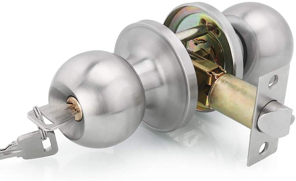 Weiser Elements Fairfax Poignée De Porte Intérieure Pour Lit/Salle De Bain En Nickel Satin... | Home Depot Canada