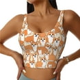 thumbnail image 2 of Haiem Corgi Animal Pattern Womens Sports Bra - U Neck Padded Low Impact Yoga Bra Workout Crop Top Gym Moisture-Wicking Workout Vest -Small, 2 of 9