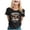 A-Black508, variant on Women's Deer Floral Graphic Cutout Shoulder T-Shirt Casual Everyday Short-Sleeve Basic Tee