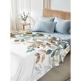 thumbnail image 5 of Green Brown Botanical Flat Sheets Only Queen Size, Soft Breathable Bed Top Sheets for Mattress, Farmhouse Eucalyptus Leaves Luxury Bedding Flat Sheets for Home Hotel Bedroom Bed Protection, 5 of 9