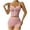 Pink2, variant on Jalioing 2 Piece Loungewear Outfits Womens Spaghetti Strap Crop Top with Shorts Matching Pajamas Set