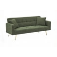 thumbnail image 5 of The 71.7 - inch Green Teddy Fleece Sofa Bed, Seating 3, Soft Fabric Upholstery, Easy Assembly, 5 of 9