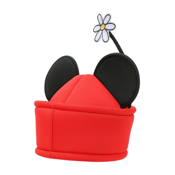 Disney Minnie Mouse Ears & Flower Red Novelty Cosplay Pillbox Hat