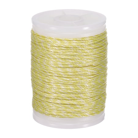Uxcell Archery Bow String Serving Thread 0.02 Dia Durable Bowstring Thread Accessories 131 Yard/120M & 400D PE & Yellow/White-Fitting For(Tying Peep Sight Nock/Compound/Recurve Bow)