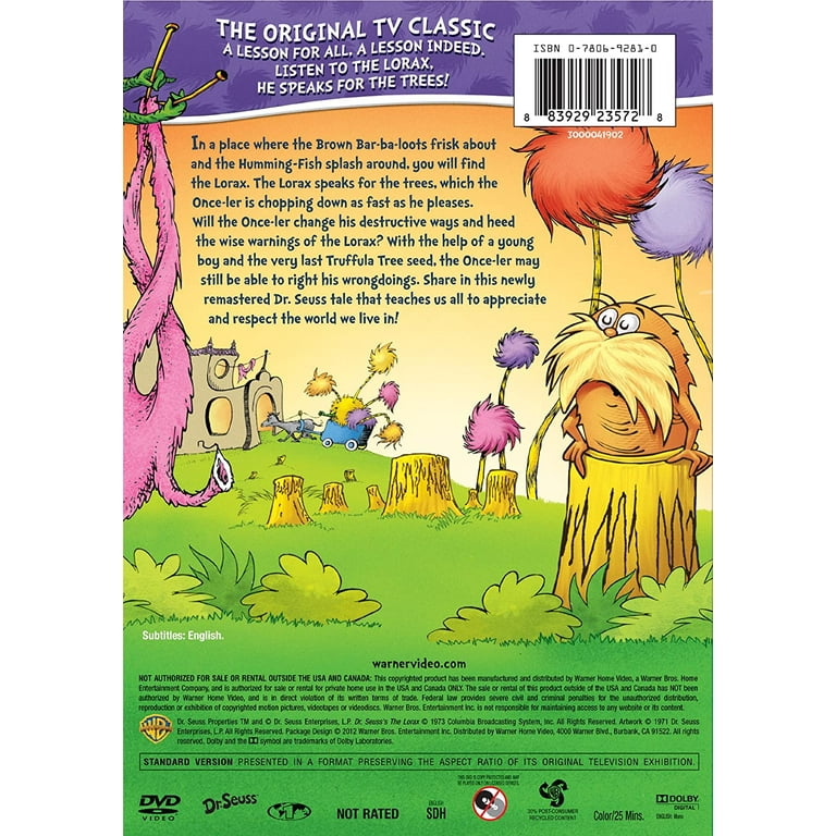 Dr. Seuss: Lorax, The (No EC) (DVD New Box Art) [DVD] - Walmart.com