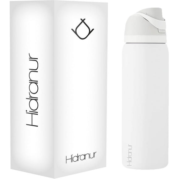 Termo Botella de Agua 32 Oz Hidranur Tapa Hermética Antifugas Blanco