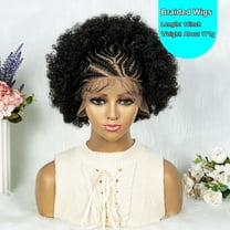Short Braided Wigs Synthetic Lace Front Knotless Box Braided Wigs for Women 13x6 Lace Front Braidng Hair Wig Kinky Curly Braided Lace Wigs Daily Use
