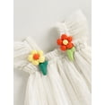 thumbnail image 4 of Kmbangi Robe à Manches Volantées en Tulle Superposé à Décor Floral Princesse Décontractée Fête pour Tout-Petits Enfants Filles Été 9M-5Y, 4 of 9