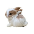 thumbnail image 1 of Juguete de conejo peludo realista,Conejo peludo realista en miniatura,Animal de peluche, de Pascua realista para decoración del bosque para, 1 of 9