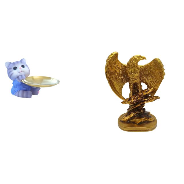 Bandeja de resina con forma de oso y gato, escultura de animal, organizador, decorativo, coleccionable, ideal para decoración del hogar, oficina, escr