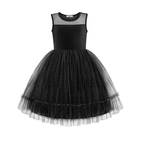 Arshiner Toddler Girl Dresses Formal Special Occasion Glitter Funeral Graduation Tulle Sparkle Sundress