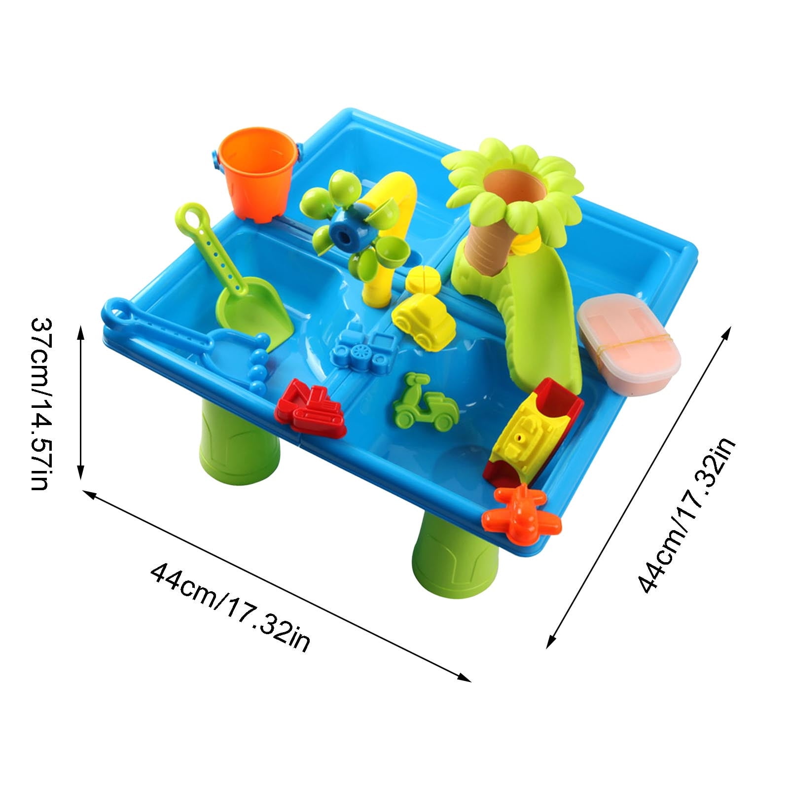 4-in-1 Sand Water Table for Toddlers, Sensory Play Table with 24PCS Beach Water Toys, Ideal for Outdoor Play, Backyard, Pool, and Beach Fun