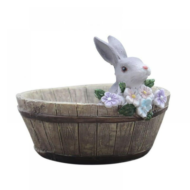 Stibadium Succulent Planter Rabbit Shaped Flowerpot Plant Pot Resin Vase Container Home Garden Decorative