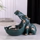 thumbnail image 4 of Estatua de hipopótamo decorativa de mesa, escultura de hipopótamo, figura de animal para el hogar Azul verde, 4 of 6