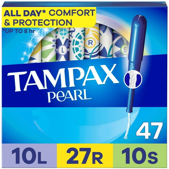 Tampax Pearl Tampons Multipack, with LeakGuard Braid, Light/Regular/Super Absorbency, Unscented