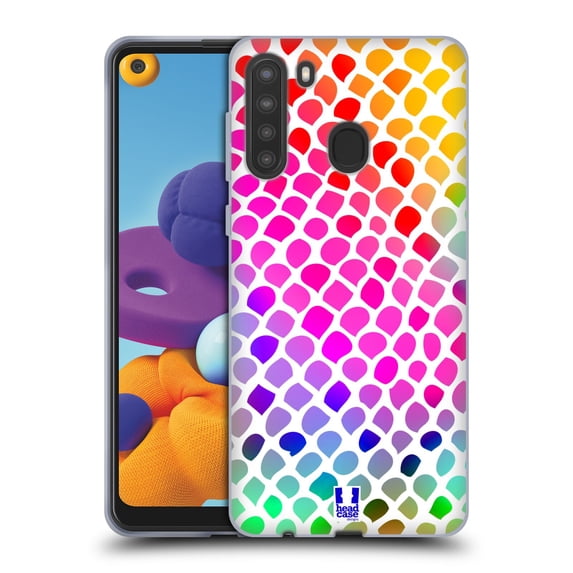 Head Case Designs Mad Prints Rainbow Snake Soft Gel Case Compatible with Samsung Galaxy A21 (2020)