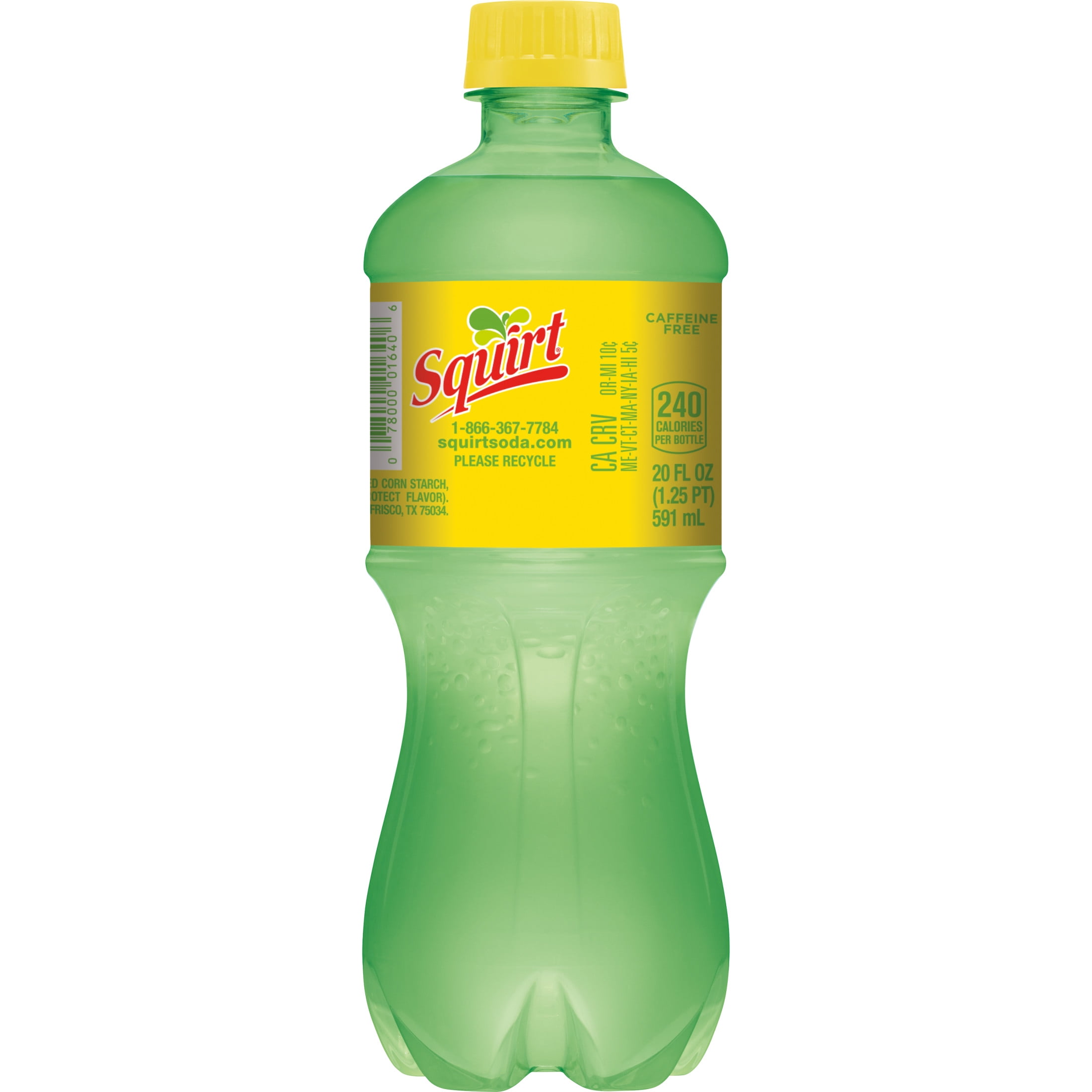Squirt Caffeine Free Grapefruit Soda Pop, 20 fl oz, Bottle