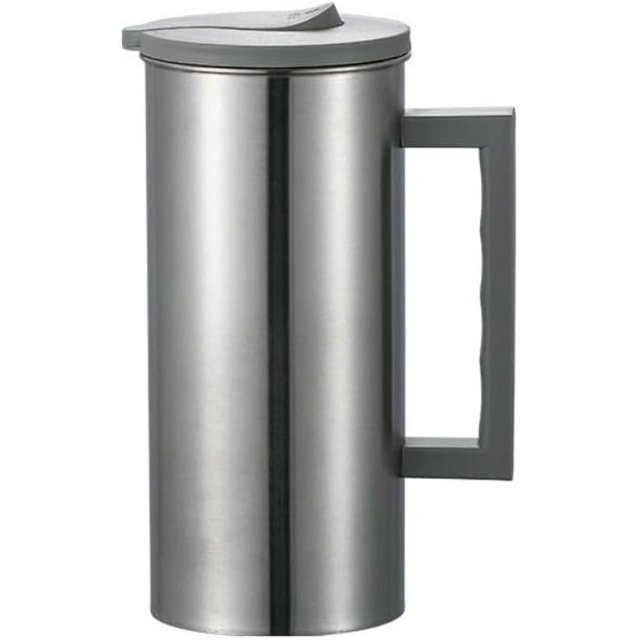 Reusable Water Bottle Milk Jug Pitcher Juice Bottles, Stainless Steel Pitcher with Lid, Heat Resistant Jug for Iced Tea for Coffee, Juice(Gray)