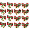 thumbnail image 1 of Paquete de 16 lazos navideños con cascabeles, mini lazos navideños, artesanía, regalo, adorno para colgar en el árbol de Navidad, 1 of 8