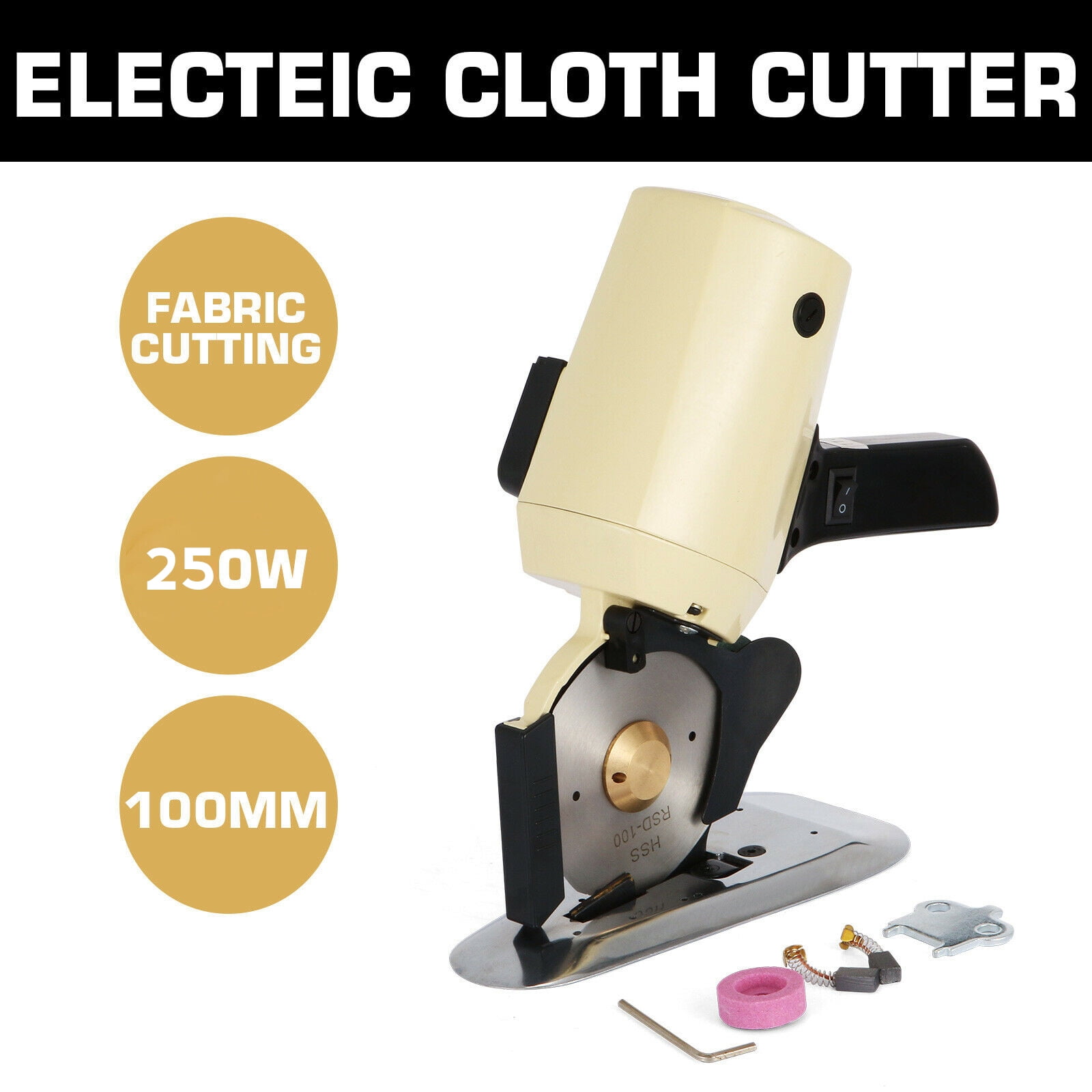 Cloth Cutter 3.5" Fabric Leather Cutting Machine Round Scissor Blade US 