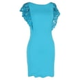 thumbnail image 1 of Pre-Owned Emilio Pucci Flutter Sleeve Dress in Turquoise Polyester, 1 of 2
