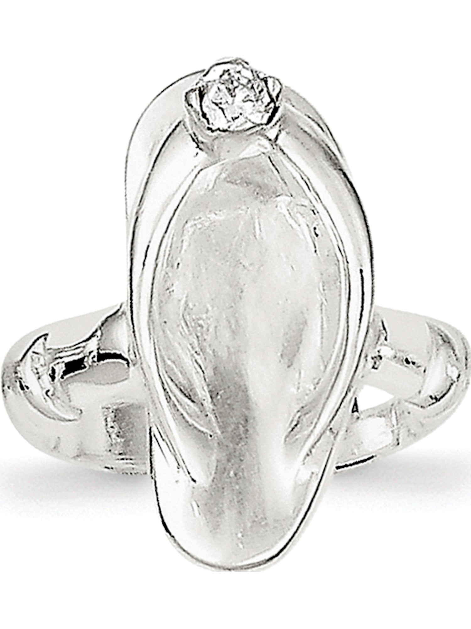 Jewelry by Sweet Pea Designer Sterling Silver Sandal Cz Toe Ring Made