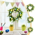 thumbnail image 1 of Colorful Easter Egg Wreath with Artificial Flowers for Spring Decor - Indoor & Outdoor Holiday Wreath, 1 of 6