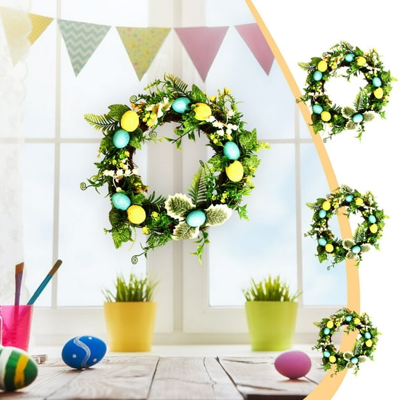 Iumwxz Summer Saving easter eggs Easter Decorative Ester Eggs Wreath Artificial Flowers Stylish Wreath For Indoor And Outdoor Spring Celebrations easter gifts for kids Multicolor Plastic