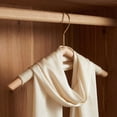 thumbnail image 4 of Unique Bargains 2Pcs Wood Nonslip Rope Durable Hangers Gold, 4 of 6