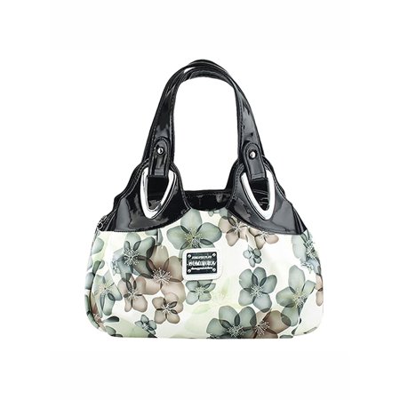 Floral Handbag, Coofit Colorful Printed Tote Bag Faux Leather Handbag...