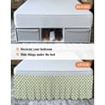 thumbnail image 7 of Abstract Green Wrap Around Bed Skirts for California King Bed 18" Drop,Bed Skirt with Adjustable Elastic Belt Dust Ruffle Bed Valance for Bedroom Hotel Modern Contemporary Art Vintage Bed Frame Cover, 7 of 7