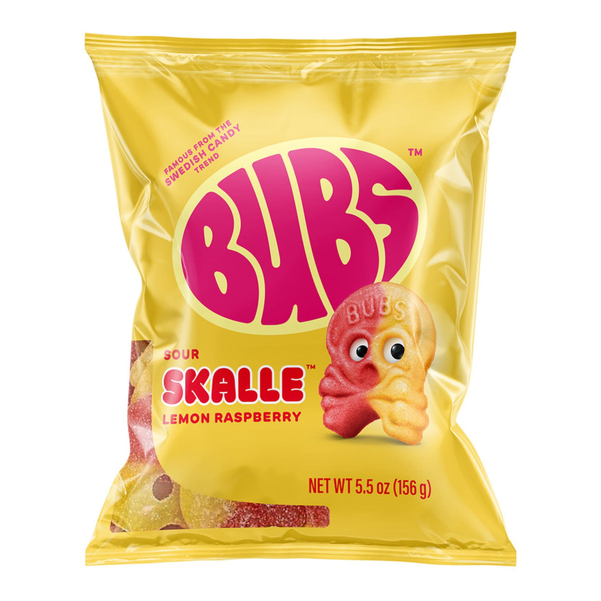 BUBS Lemon Raspberry Skalle Gummy Candy Gluten Free
