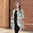 thumbnail image 4 of Women's Draped Front Open Cardigan TeqHome Casual Long Sleeve Lightweight Cardigan Duster Skin-friendly Cardigan for T-Shirt Tank Jeans Leggings Green S, 4 of 12