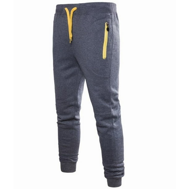 Men Casual Zipper Pocket Trousers Sweatpants Sportwear Joggers Pants 