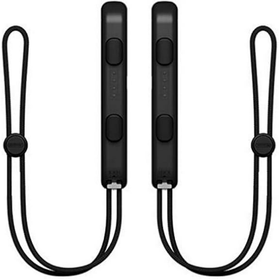 2 Packs Wrist Strap for Switch Joycon, Replacement Accessories with Joystick Grip Cap Adjustable Elastic Controller Wristband for Joy Con Controller (Black)