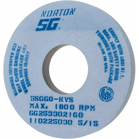 

Norton 14 Diam x 5 Hole x 1-1/2 Thick K Hardness 60 Grit Surface Grinding Wheel