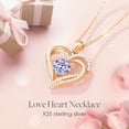 thumbnail image 5 of CDE 925 Sterling Silver Heart Birthstone Pendant Necklaces for Women with 5A Cubic Zirconia Jewelry Gifts, 5 of 9