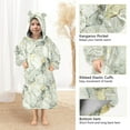 thumbnail image 3 of FORMRS Wearable Blanket Hoodie with Sleeves for Kids Cozy Flannel Sweatshirt, Gray Marble Pattern, 3 of 7