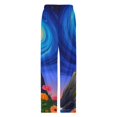 thumbnail image 4 of Lighthouse Under Starry Sky-2 Pajamas For Women Loose Retro Night Pajama Pants Comfortable Sleepwear Bottoms Homewear, 4 of 6
