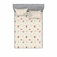 thumbnail image 2 of Tribal Bedding Set with Sheet & Covers, Primitive Fox Arrows Bear Lodge Houses Feather Graphic, Printed Bedroom Decor 2 Shams, 4 Sizes, Salmon Amber White, by Ambesonne, 2 of 3