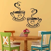 Wall Sticker Coffee Mugs Removable Wall Art Sticker Living Room Kitchen Wall Decor, 31*19 cm