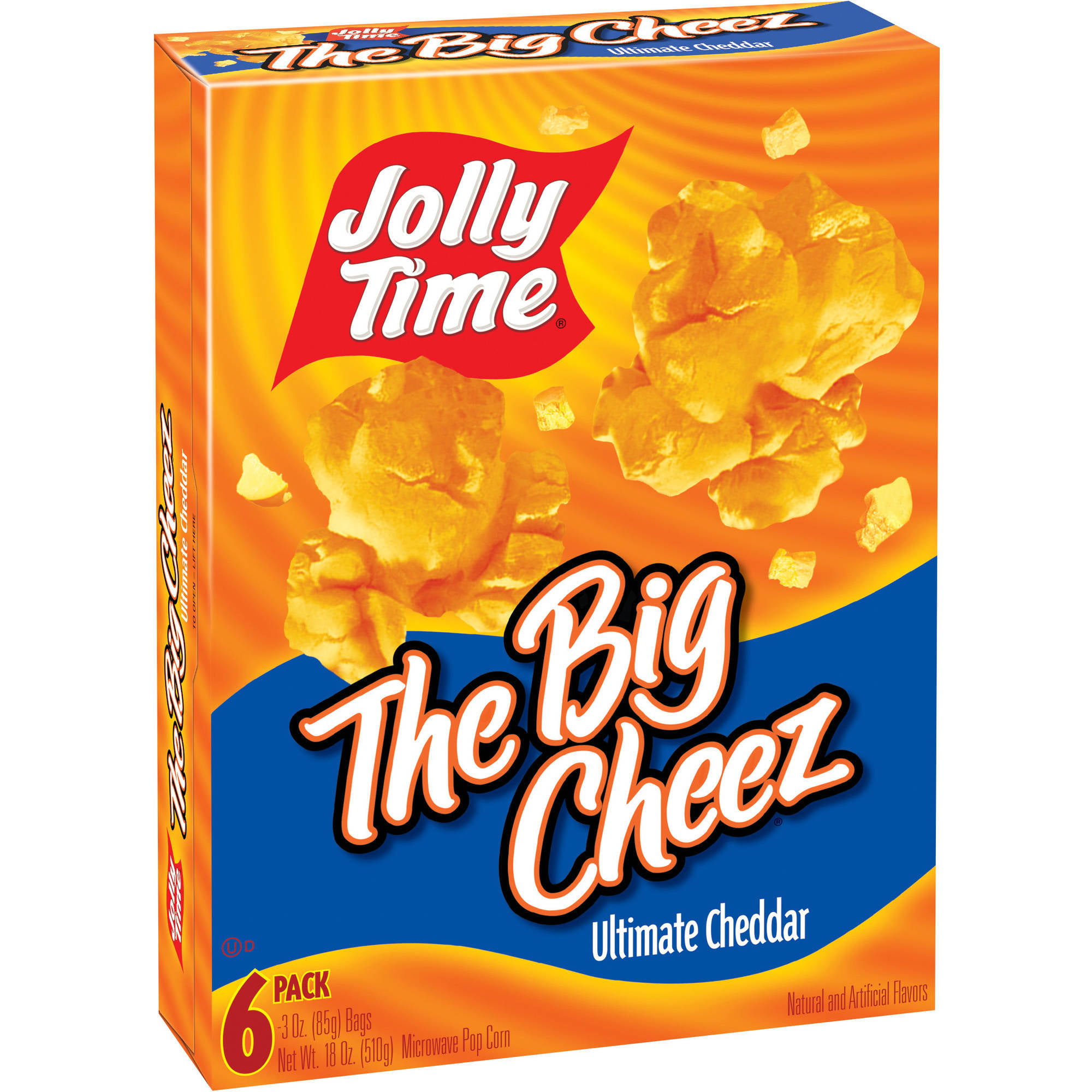 Jolly Time The Cheddar Ultimate Cheez Big Microwave Popcorn 3 oz 6 count