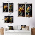 thumbnail image 4 of Designart "Wildflowers Bouquet with Sunflowers in Bloom I" Sunflower Framed Wall Art Set Of 2 - Traditional Yellow Gallery Wall Frame Set For Home Decor, 4 of 6