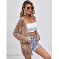 thumbnail image 2 of 2025 Spring Lightweight Crochet Cardigan for Women Long Sleeve Open Front Knit Oversized Cardigans Sweaters, 2 of 5