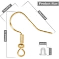 thumbnail image 2 of 100 Pair 925 Silver Hypoallergenic Earring Hooks, Earring Making Supplies Kit with Ear Wires Fish Hooks and Clear Rubber Earring Backs for DIY Jewelry Making(Silver&Gold - 400Pcs), 2 of 5
